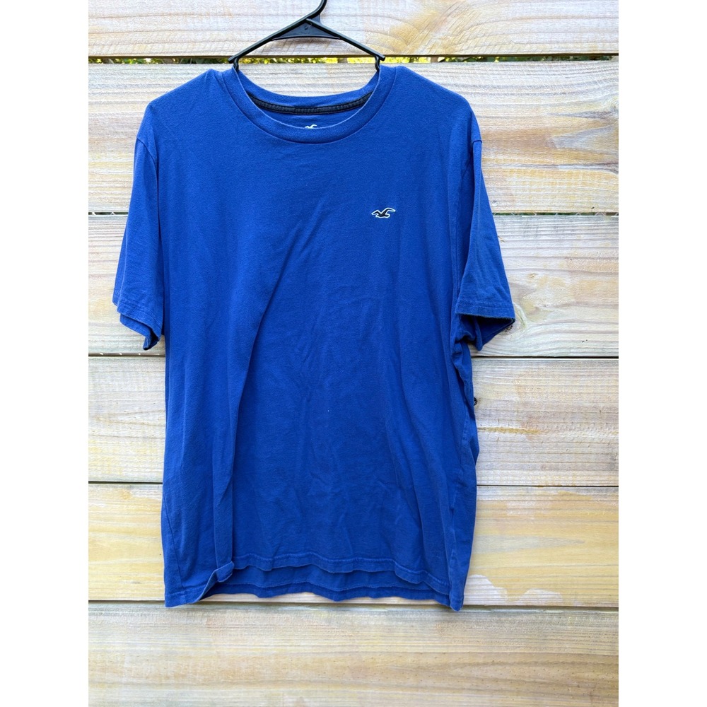 Hollister Mens Short Sleeve Crew Neck T-Shirt Royal Blue Seagull Logo XL